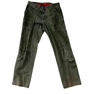 Hugo Boss Cargo Pants Vintage Y2K size 34 utility gorpcore green distressed